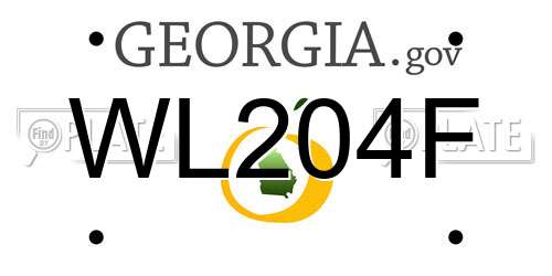 WL204F Georgia License Plate