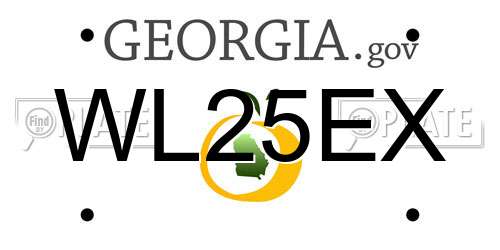 WL25EX Georgia License Plate