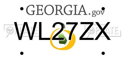 WL27ZX Georgia License Plate
