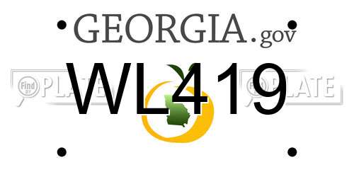 WL419 Georgia License Plate