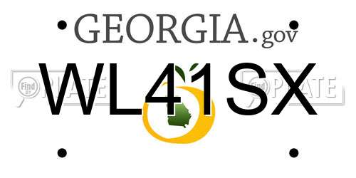 WL41SX Georgia License Plate