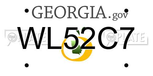 WL52C7 Georgia License Plate