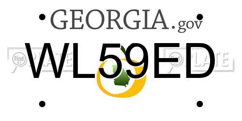 WL59ED Georgia License Plate