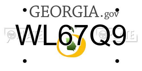 WL67Q9 Georgia License Plate