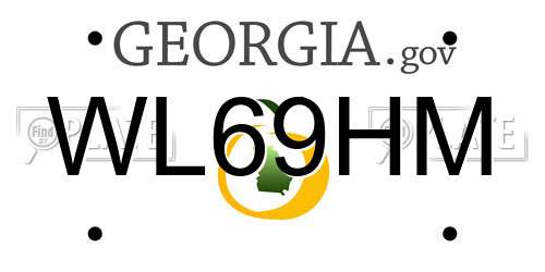 WL69HM Georgia License Plate