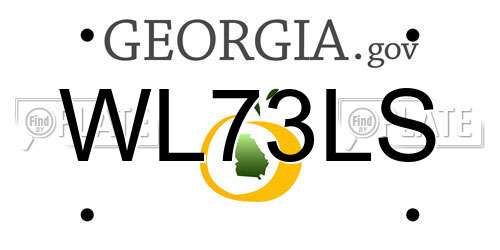WL73LS Georgia License Plate