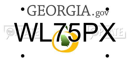 WL75PX Georgia License Plate