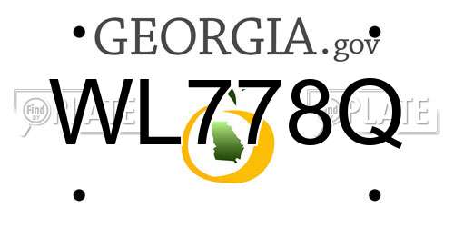 WL778Q Georgia License Plate