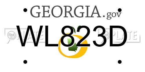 WL823D Georgia License Plate