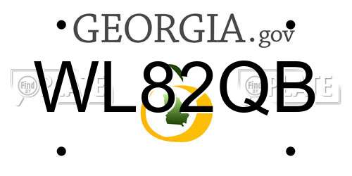 WL82QB Georgia License Plate