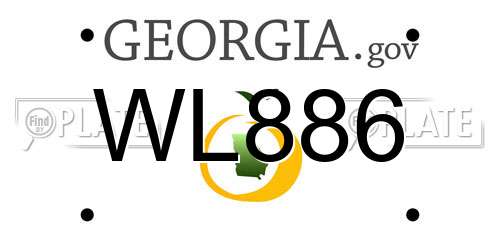 WL886 Georgia License Plate