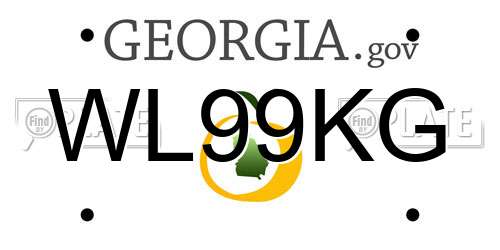 WL99KG Georgia License Plate