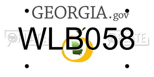 WLB058 Georgia License Plate