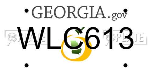 WLC613 Georgia License Plate