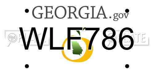 WLF786 Georgia License Plate