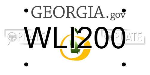 WLI200 Georgia License Plate