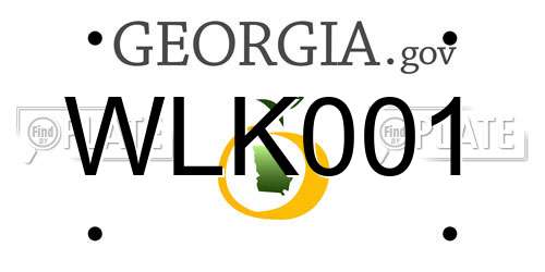 WLK001 Georgia License Plate