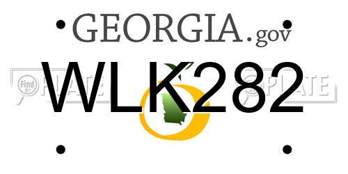 WLK282 Georgia License Plate