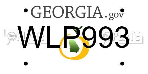 WLP993 Georgia License Plate