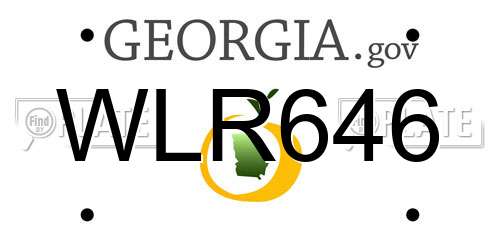 WLR646 Georgia License Plate