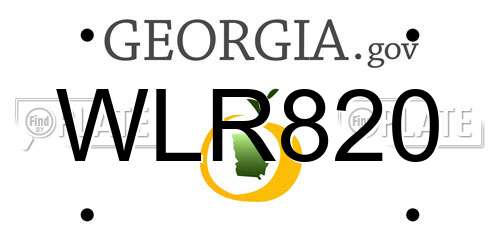 WLR820 Georgia License Plate
