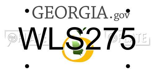 WLS275 Georgia License Plate