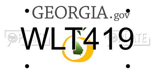 WLT419 Georgia License Plate