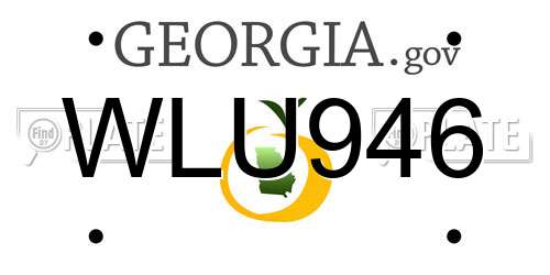 WLU946 Georgia License Plate
