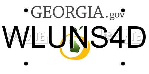 WLUNS4D Georgia License Plate
