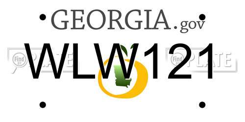 WLW121 Georgia License Plate