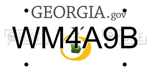 WM4A9B Georgia License Plate