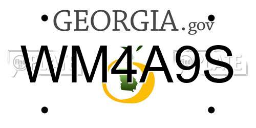 WM4A9S Georgia License Plate