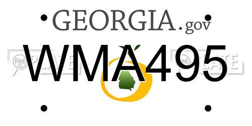 WMA495 Georgia License Plate