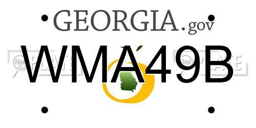 WMA49B Georgia License Plate