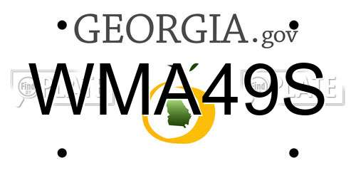 WMA49S Georgia License Plate