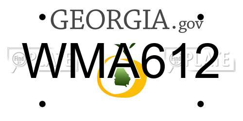 WMA612 Georgia License Plate