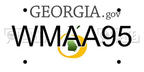 WMAA95 Georgia License Plate