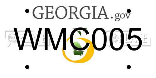 WMC005 Georgia License Plate