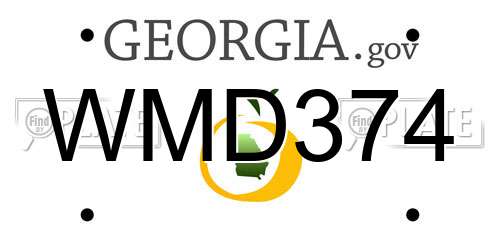 WMD374 Georgia License Plate
