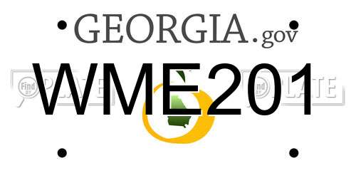 WME201 Georgia License Plate