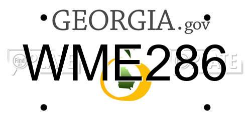 WME286 Georgia License Plate