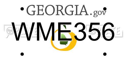 WME356 Georgia License Plate