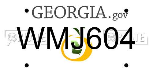 WMJ604 Georgia License Plate