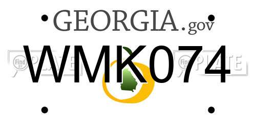WMK074 Georgia License Plate