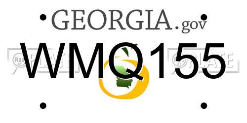 WMQ155 Georgia License Plate