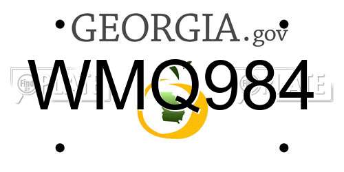 WMQ984 Georgia License Plate