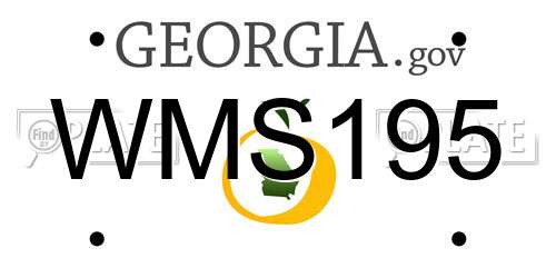 WMS195 Georgia License Plate