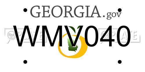 WMV040 Georgia License Plate