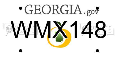 WMX148 Georgia License Plate