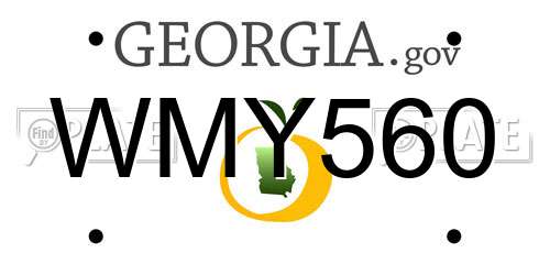 WMY560 Georgia License Plate